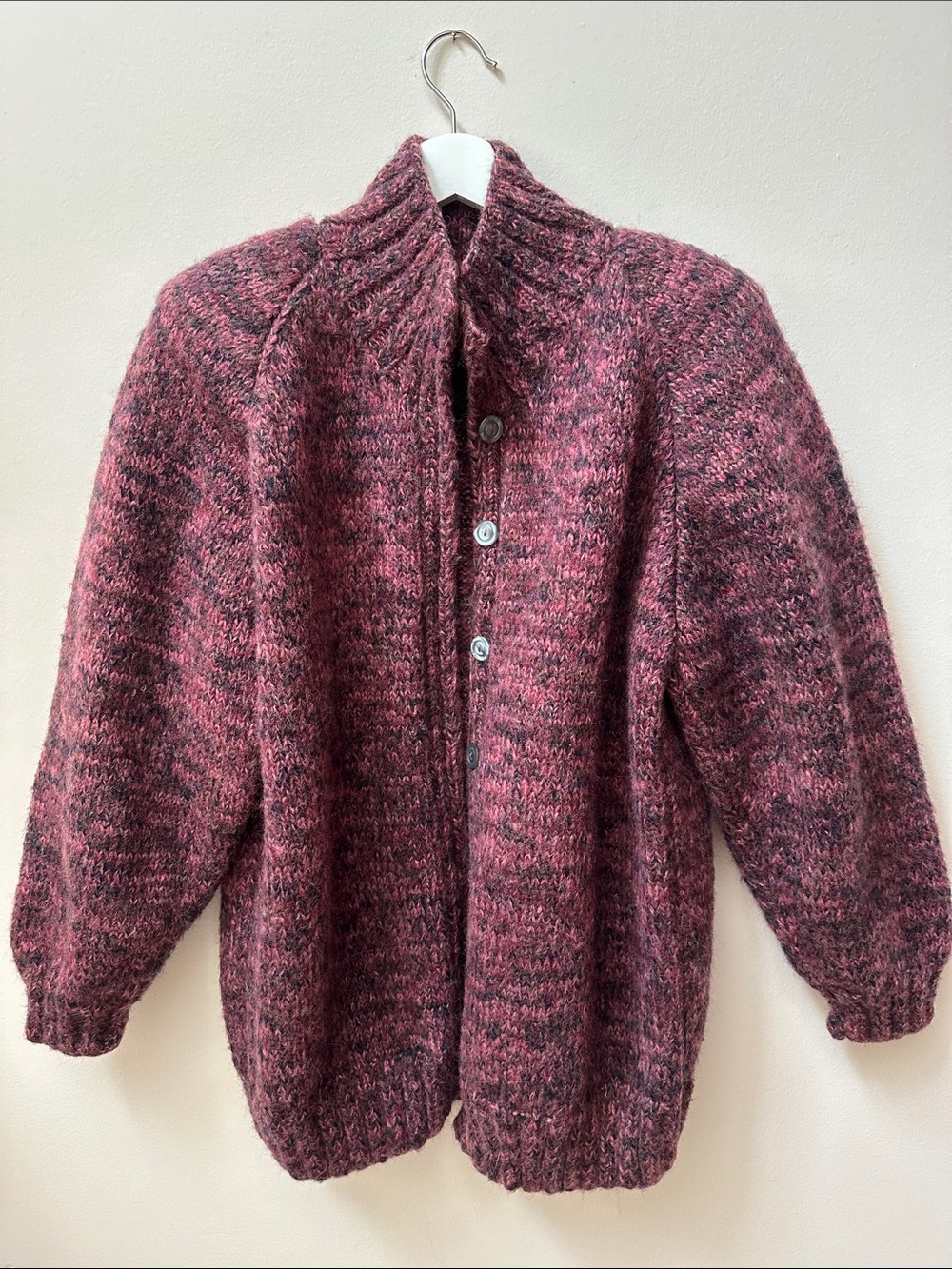 Cozy Women's Marled Rose Cardigan Sweater